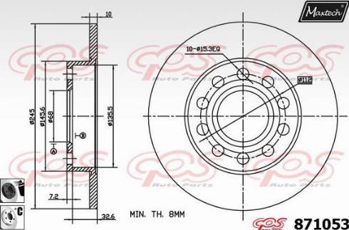 Maxtech 871053.6060 - Гальмівний диск avtolavka.club