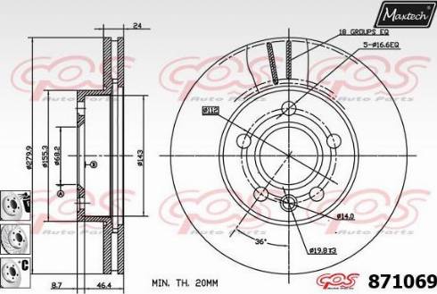 Maxtech 871069.6980 - Гальмівний диск avtolavka.club