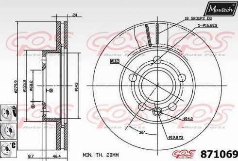 Maxtech 871069.6880 - Гальмівний диск avtolavka.club