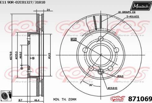 Maxtech 871069.0060 - Гальмівний диск avtolavka.club