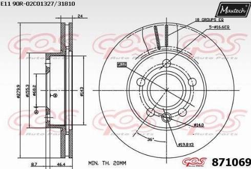 Maxtech 871069.0000 - Гальмівний диск avtolavka.club