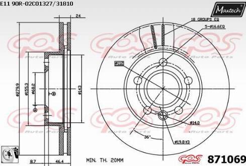 Maxtech 871069.0080 - Гальмівний диск avtolavka.club