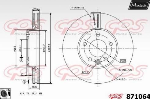 Maxtech 871064.0060 - Гальмівний диск avtolavka.club