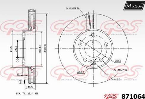 Maxtech 871064.0000 - Гальмівний диск avtolavka.club