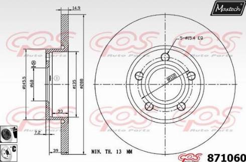 Maxtech 871060.6060 - Гальмівний диск avtolavka.club