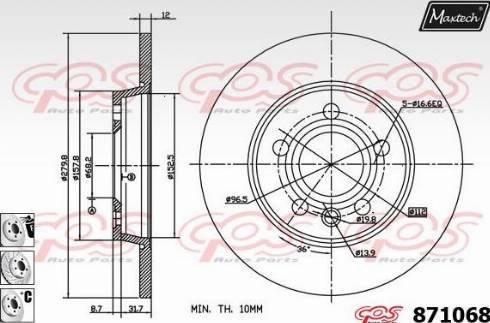 Maxtech 871068.6980 - Гальмівний диск avtolavka.club