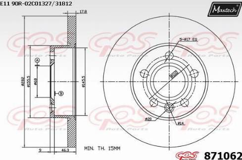 Maxtech 871062.0000 - Гальмівний диск avtolavka.club