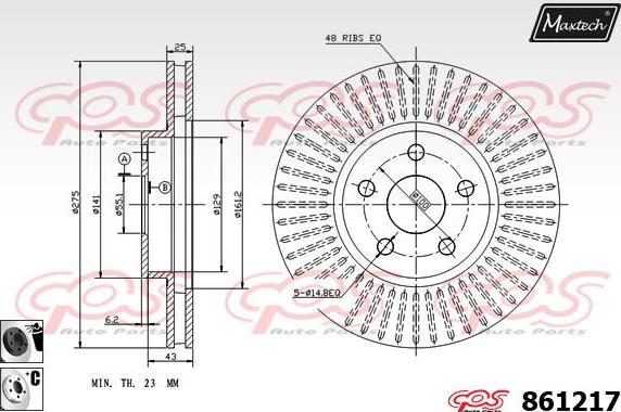 Maxtech 871009 - Гальмівний диск avtolavka.club