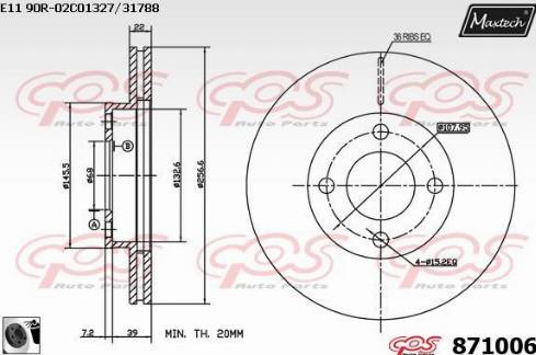 Maxtech 871006.0060 - Гальмівний диск avtolavka.club