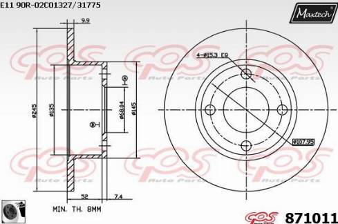 Maxtech 871011.0060 - Гальмівний диск avtolavka.club