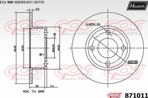 Maxtech 871011.0000 - Гальмівний диск avtolavka.club