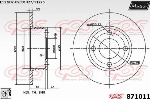 Maxtech 871011.0080 - Гальмівний диск avtolavka.club