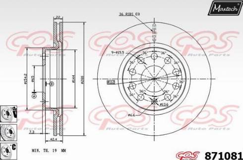 Maxtech 871081.6880 - Гальмівний диск avtolavka.club