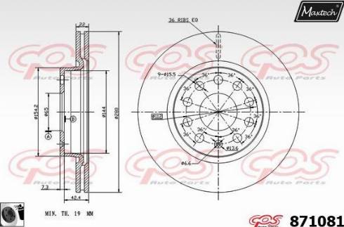 Maxtech 871081.0060 - Гальмівний диск avtolavka.club