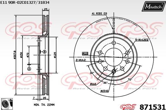 Maxtech 871087 - Гальмівний диск avtolavka.club