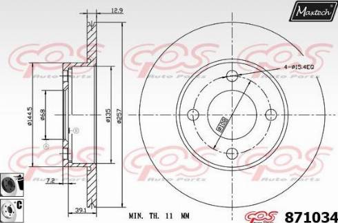 Maxtech 871034.6060 - Гальмівний диск avtolavka.club