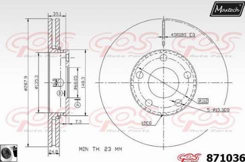 Maxtech 871036.0060 - Гальмівний диск avtolavka.club