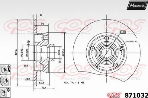 Maxtech 871032.6880 - Гальмівний диск avtolavka.club