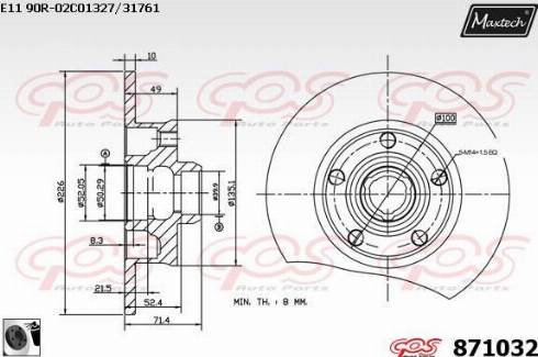 Maxtech 871032.0060 - Гальмівний диск avtolavka.club