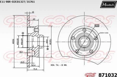 Maxtech 871032.0000 - Гальмівний диск avtolavka.club