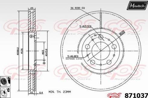 Maxtech 871037.6060 - Гальмівний диск avtolavka.club