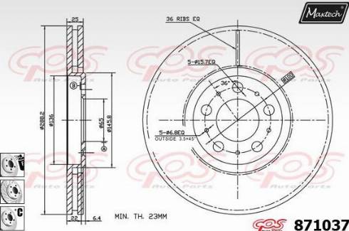 Maxtech 871037.6880 - Гальмівний диск avtolavka.club