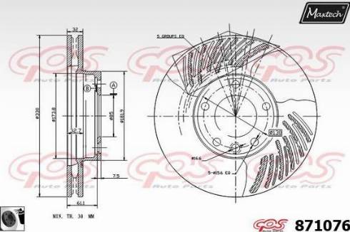 Maxtech 871076.0060 - Гальмівний диск avtolavka.club