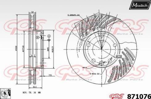 Maxtech 871076.0080 - Гальмівний диск avtolavka.club