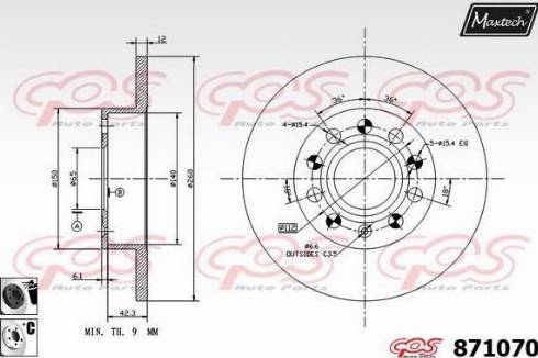 Maxtech 871070.6060 - Гальмівний диск avtolavka.club