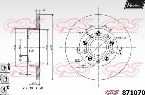 Maxtech 871070.6980 - Гальмівний диск avtolavka.club