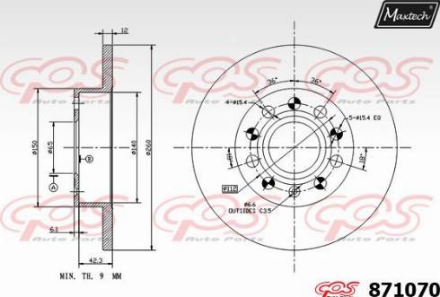 Maxtech 871070.0000 - Гальмівний диск avtolavka.club