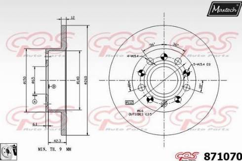 Maxtech 871070.0080 - Гальмівний диск avtolavka.club