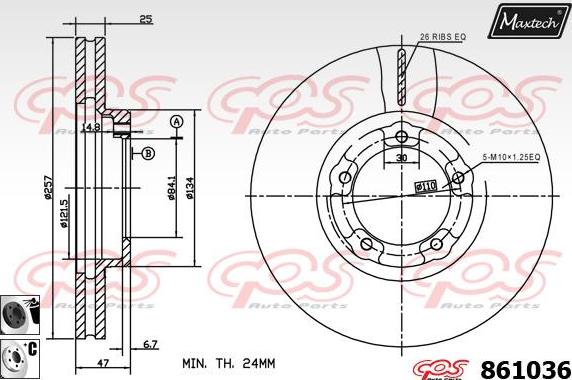 Maxtech 871070 - Гальмівний диск avtolavka.club