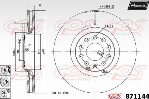 Maxtech 871144.6980 - Гальмівний диск avtolavka.club