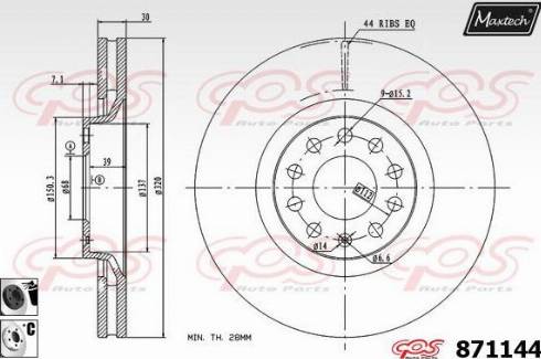 Maxtech 871144.6060 - Гальмівний диск avtolavka.club