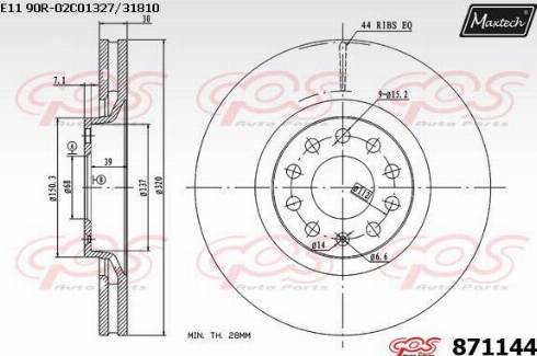 Maxtech 871144.0000 - Гальмівний диск avtolavka.club