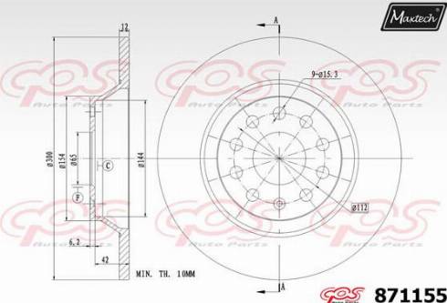 Maxtech 871155.0000 - Гальмівний диск avtolavka.club