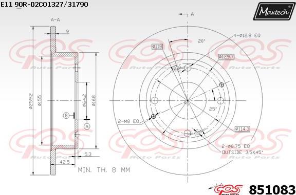 Maxtech 871155 - Гальмівний диск avtolavka.club