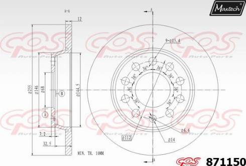 Maxtech 871150.0000 - Гальмівний диск avtolavka.club