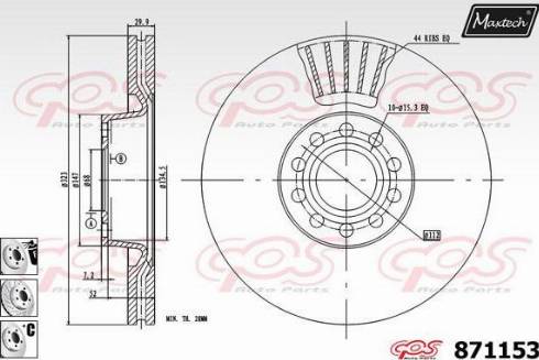 Maxtech 871153.6880 - Гальмівний диск avtolavka.club