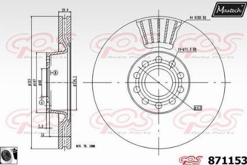 Maxtech 871153.0060 - Гальмівний диск avtolavka.club