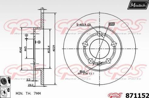 Maxtech 871152.6060 - Гальмівний диск avtolavka.club