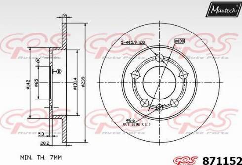 Maxtech 871152.0000 - Гальмівний диск avtolavka.club