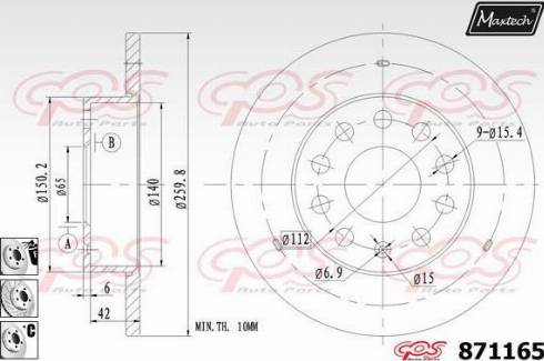 Maxtech 871165.6880 - Гальмівний диск avtolavka.club