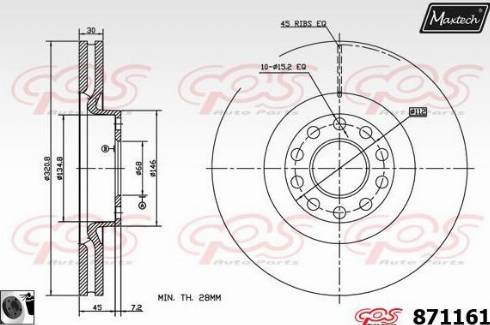 Maxtech 871161.0060 - Гальмівний диск avtolavka.club