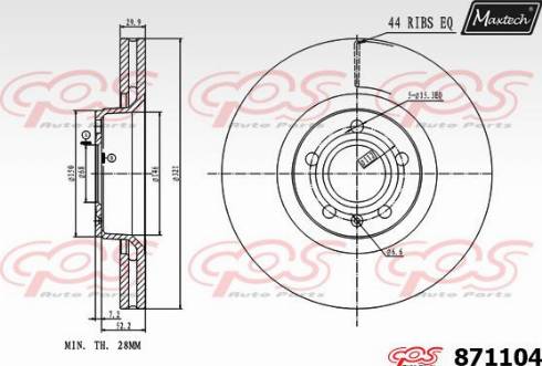 Maxtech 871104.0000 - Гальмівний диск avtolavka.club