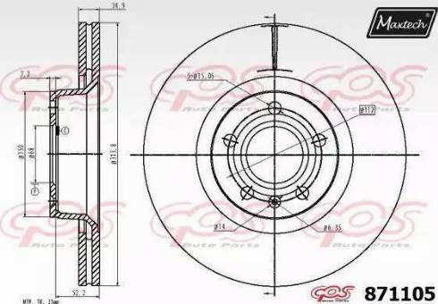 Maxtech 871105.6060 - Гальмівний диск avtolavka.club