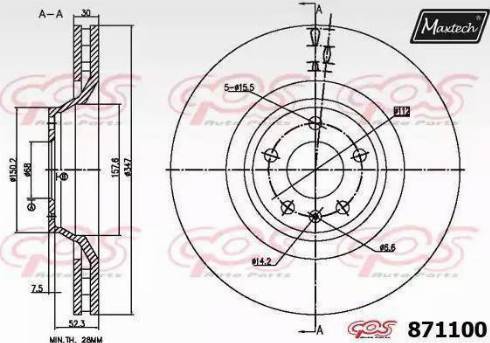 Maxtech 871100.6060 - Гальмівний диск avtolavka.club