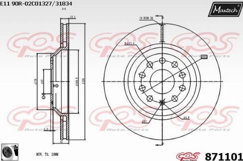 Maxtech 871101.0060 - Гальмівний диск avtolavka.club