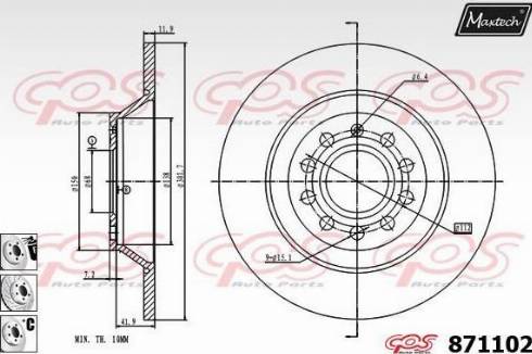 Maxtech 871102.6880 - Гальмівний диск avtolavka.club